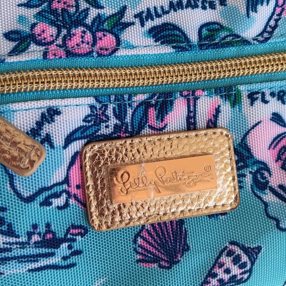 Lilly Pulitzer Overnight Duffle Amalfi Blue Lilly's Roadtrip EUC - Picture 8 of 17